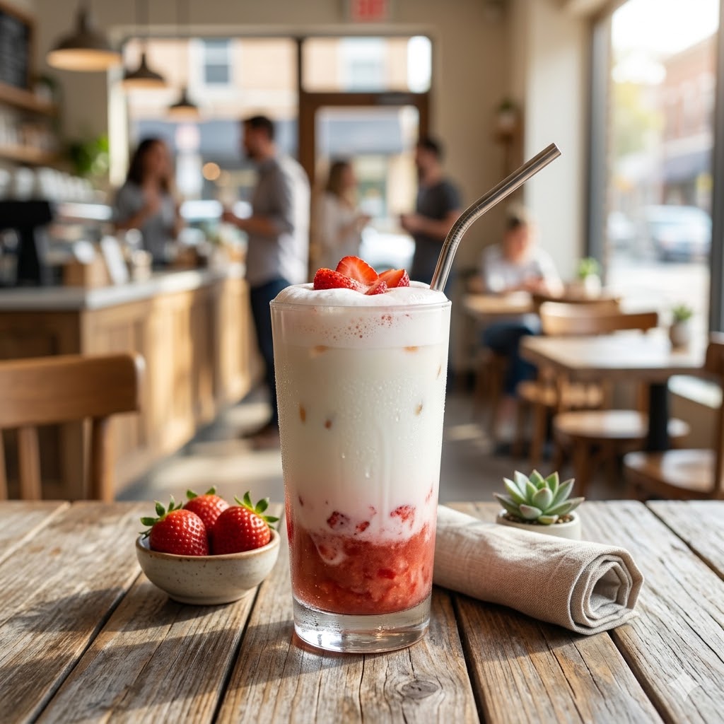Ice Strawberry Latte